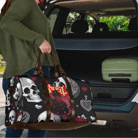 Ghost Valentine Travel Bag with Rockets Skull Heart Pattern