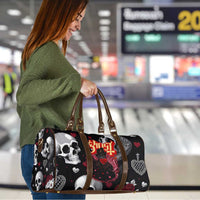 Ghost Valentine Travel Bag with Rockets Skull Heart Pattern
