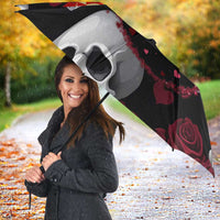 Ghost Valentine Umbrella with Rockets Skull Heart Pattern