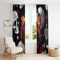 Ghost Valentine Window Curtain with Rockets Skull Heart Pattern