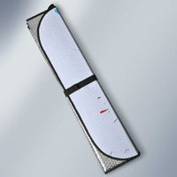 Dude I Said Friendly Graphic Auto Sun Shade with Gold Paint Splatter and Retro Stripes