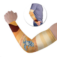 First Of All Raccoon Humor Arm Sleeves with Vintage Orange Stripes