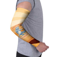 First Of All Raccoon Humor Arm Sleeves with Vintage Orange Stripes