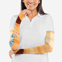 First Of All Raccoon Humor Arm Sleeves with Vintage Orange Stripes