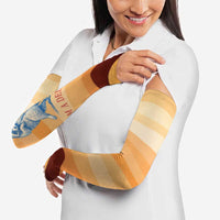 First Of All Raccoon Humor Arm Sleeves with Vintage Orange Stripes