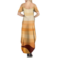 First Of All Raccoon Humor Summer Maxi Dress with Vintage Orange Stripes