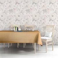 First Of All Raccoon Humor Tablecloth with Vintage Orange Stripes