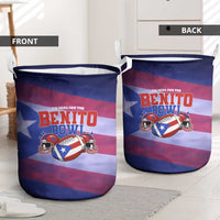 Benito Bowl Fan Gear Laundry Basket with Puerto Rican Flag Football Graphic