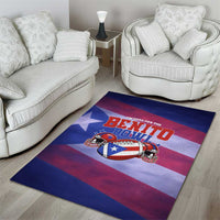 Benito Bowl Fan Gear Area Rug with Puerto Rican Flag Football Graphic