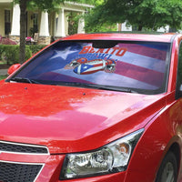 Benito Bowl Fan Gear Auto Sun Shade with Puerto Rican Flag Football Graphic