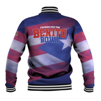 Benito Bowl Fan Gear Baseball Jacket with Puerto Rican Flag Football Graphic