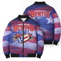 Benito Bowl Fan Gear Bomber Puffer Jacket with Puerto Rican Flag Football Graphic
