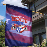 Benito Bowl Fan Gear Garden Flag with Puerto Rican Flag Football Graphic
