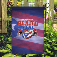 Benito Bowl Fan Gear Garden Flag with Puerto Rican Flag Football Graphic