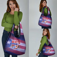 Benito Bowl Fan Gear Grocery Bag with Puerto Rican Flag Football Graphic
