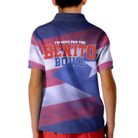 Benito Bowl Fan Gear Kid Polo Shirt with Puerto Rican Flag Football Graphic
