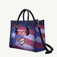 Benito Bowl Fan Gear Leather Bag with Puerto Rican Flag Football Graphic