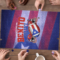 Benito Bowl Fan Gear Puzzle with Puerto Rican Flag Football Graphic