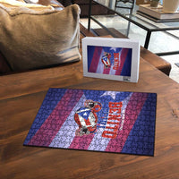 Benito Bowl Fan Gear Puzzle with Puerto Rican Flag Football Graphic