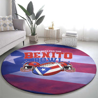 Benito Bowl Fan Gear Round Carpet with Puerto Rican Flag Football Graphic