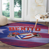 Benito Bowl Fan Gear Round Carpet with Puerto Rican Flag Football Graphic