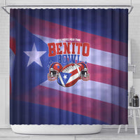 Benito Bowl Fan Gear Shower Curtain with Puerto Rican Flag Football Graphic