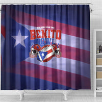 Benito Bowl Fan Gear Shower Curtain with Puerto Rican Flag Football Graphic