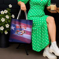 Benito Bowl Fan Gear Tote Bag with Puerto Rican Flag Football Graphic