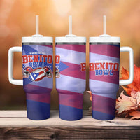 Benito Bowl Fan Gear Tumbler With Handle with Puerto Rican Flag Football Graphic