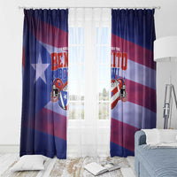 Benito Bowl Fan Gear Window Curtain with Puerto Rican Flag Football Graphic