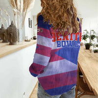 Benito Bowl Fan Gear Women Casual Shirt with Puerto Rican Flag Football Graphic