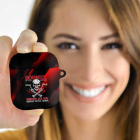 Boomer Generation AirPods Case with Skull Crossbones and Grunge Streak Pattern