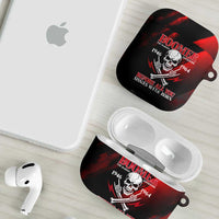 Boomer Generation AirPods Case with Skull Crossbones and Grunge Streak Pattern