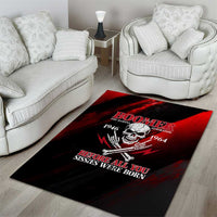 Boomer Generation Area Rug with Skull Crossbones and Grunge Streak Pattern