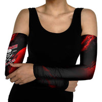 Boomer Generation Arm Sleeves with Skull Crossbones and Grunge Streak Pattern