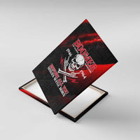 Boomer Generation Canvas Wall Art with Skull Crossbones and Grunge Streak Pattern