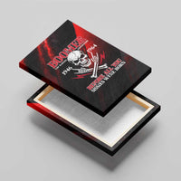 Boomer Generation Canvas Wall Art with Skull Crossbones and Grunge Streak Pattern