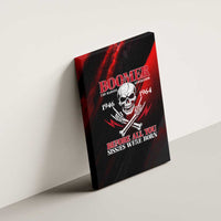 Boomer Generation Canvas Wall Art with Skull Crossbones and Grunge Streak Pattern