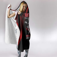 Boomer Generation Hooded Blanket with Skull Crossbones and Grunge Streak Pattern