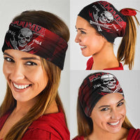 Boomer Generation Neck Gaiter with Skull Crossbones and Grunge Streak Pattern