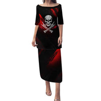 Boomer Generation Puletasi with Skull Crossbones and Grunge Streak Pattern