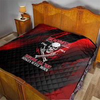 Boomer Generation Quilt with Skull Crossbones and Grunge Streak Pattern