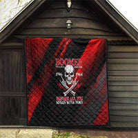 Boomer Generation Quilt with Skull Crossbones and Grunge Streak Pattern