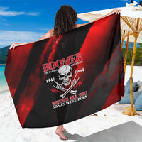 Boomer Generation Sarong with Skull Crossbones and Grunge Streak Pattern