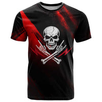 Boomer Generation T Shirt with Skull Crossbones and Grunge Streak Pattern