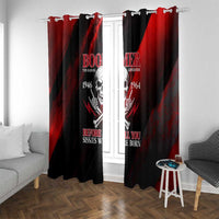 Boomer Generation Window Curtain with Skull Crossbones and Grunge Streak Pattern