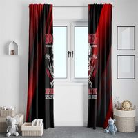 Boomer Generation Window Curtain with Skull Crossbones and Grunge Streak Pattern
