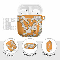 Chubby Duck AirPods Case Shocked White Ducks Cartoon Doodle Pattern