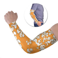 Chubby Duck Arm Sleeves Shocked White Ducks Cartoon Doodle Pattern