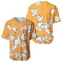 Chubby Duck Baseball Jersey Shocked White Ducks Cartoon Doodle Pattern